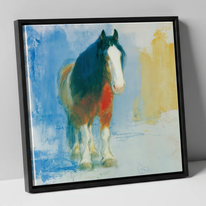 Ethereal Heavy Horse horse breed canvas wall art in black frame