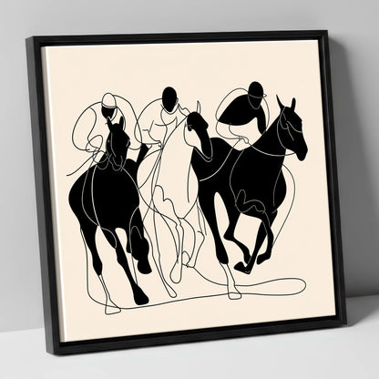 The Racing Line racing horse canvas wall art in black frame