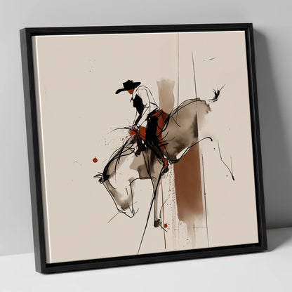 Raw Western Energy western horse canvas wall art in black frame