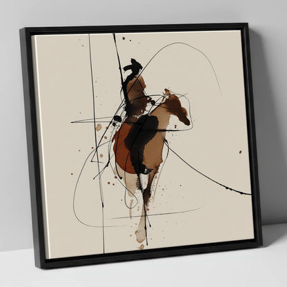 Shadows of the Frontier western horse canvas wall art in black frame