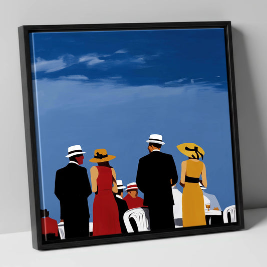 Race Day Elegance racing horse canvas wall art in black frame