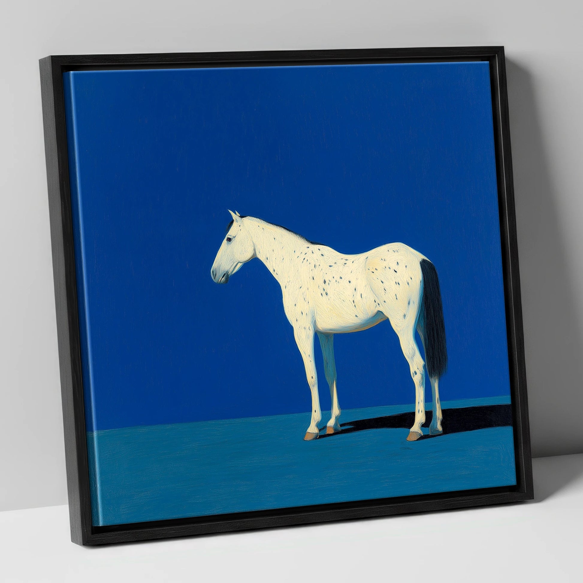 The Minimalist Appaloosa horse breed canvas wall art in black frame