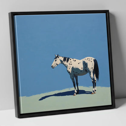 Appaloosa Under Azure Skies horse breed canvas wall art in black frame