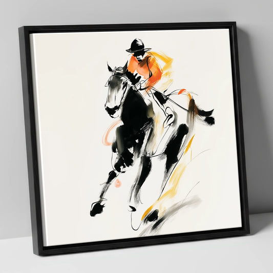 The Bold Furlong racing horse canvas wall art in black frame
