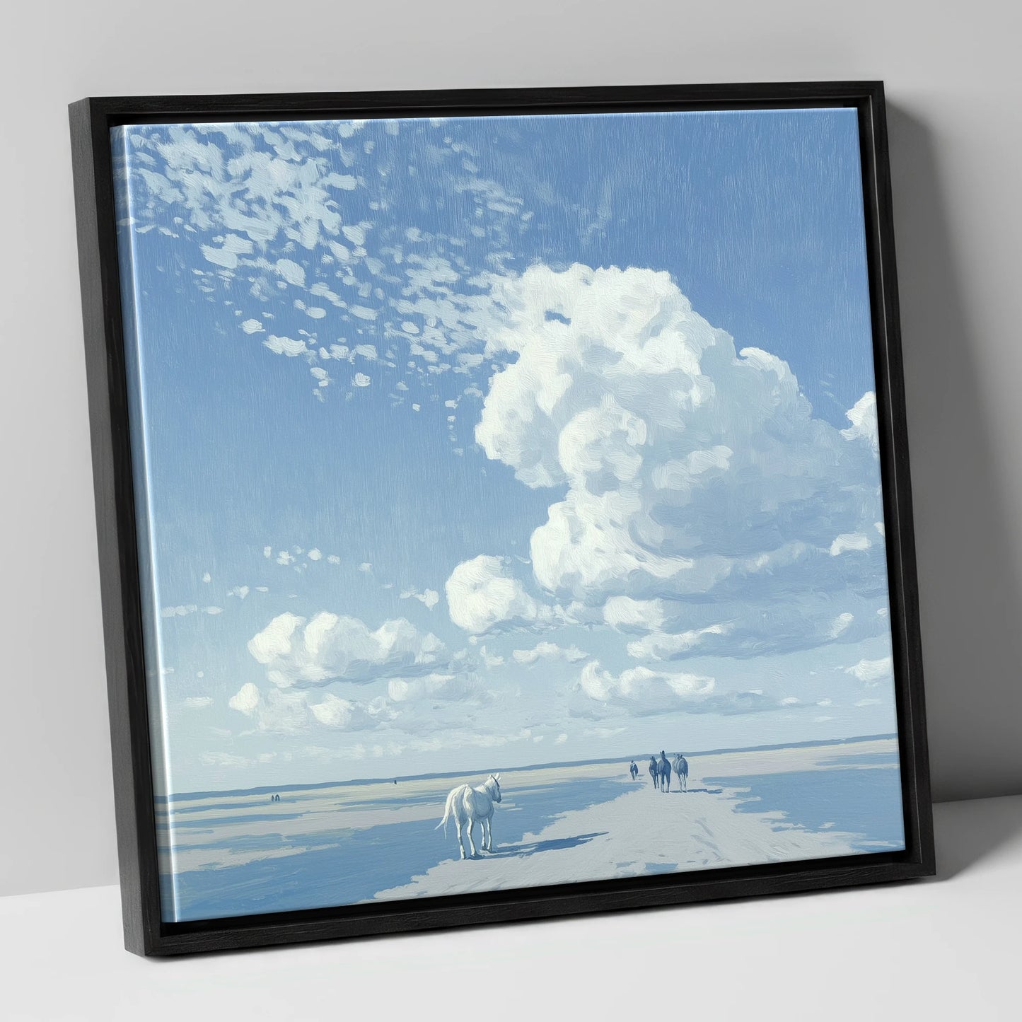 Beneath Endless Skies horse landscape canvas wall art in black frame
