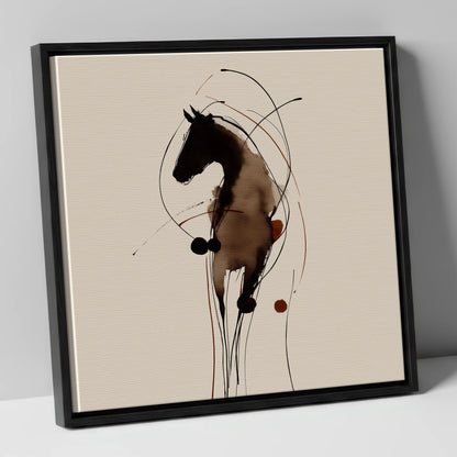 Fluid Ink Equine Portrait horse portrait canvas wall art in black frame