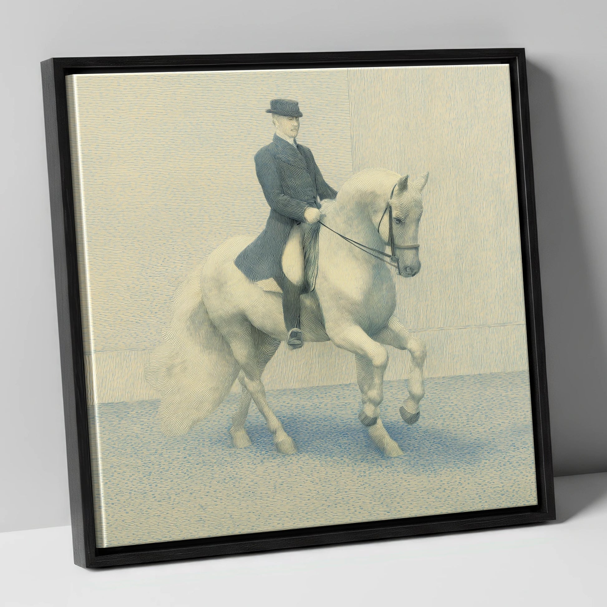 Mastery of Movement dressage horse canvas wall art in black frame