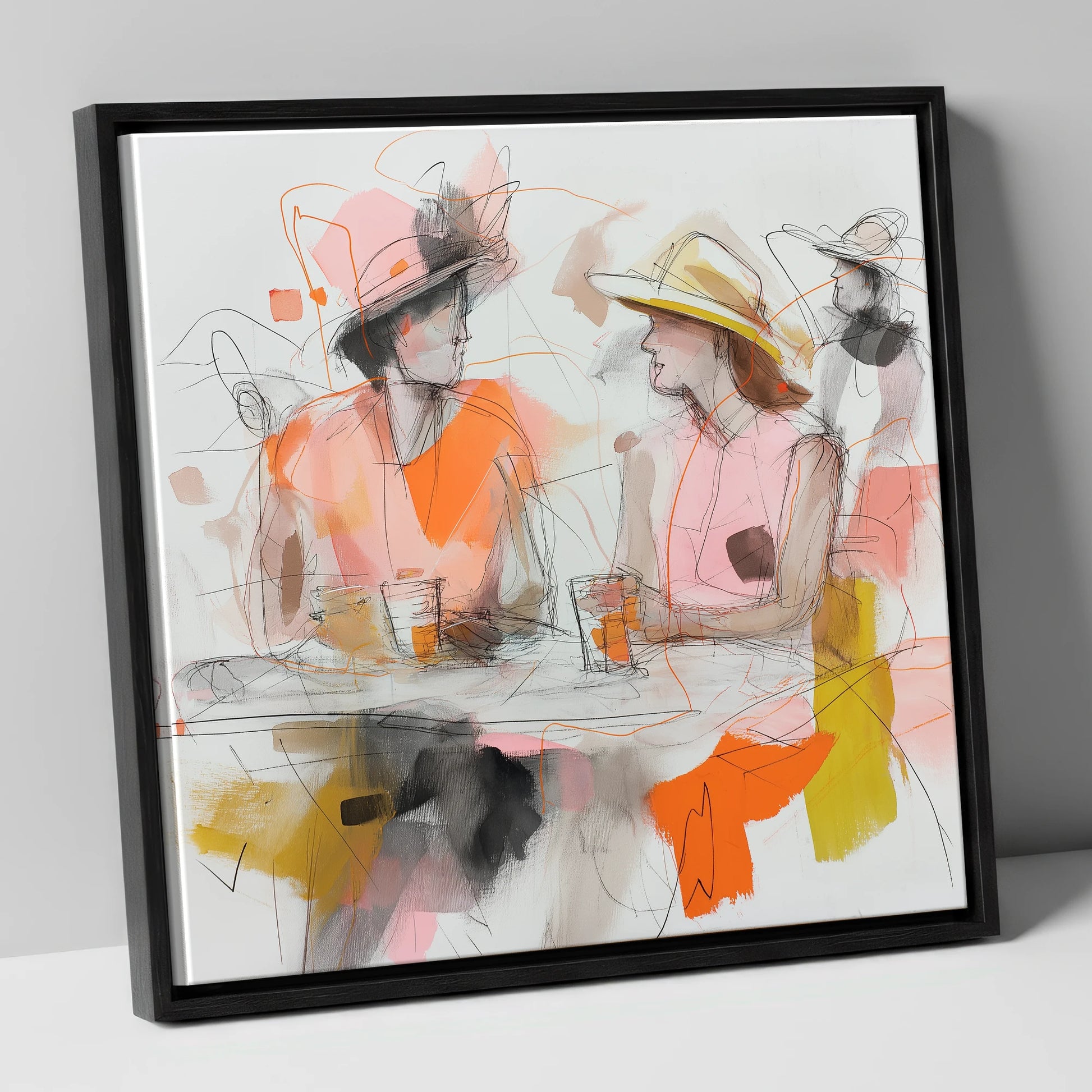 Between Races racing horse canvas wall art in black frame