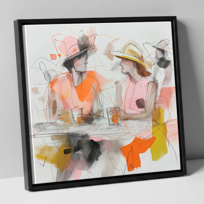Between Races racing horse canvas wall art in black frame