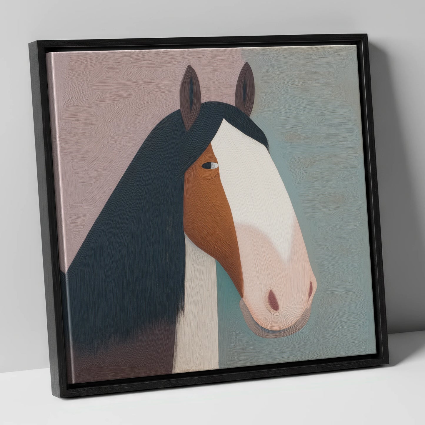 The Gentle Heavyweight horse breed canvas wall art in black frame