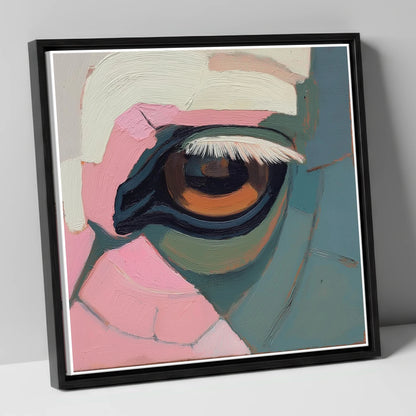 The Gentle Observer horse portrait canvas wall art in black frame