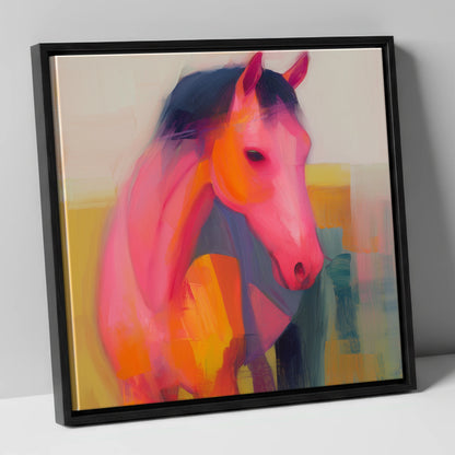 Vivid Equine Spirit horse breed canvas wall art in black frame