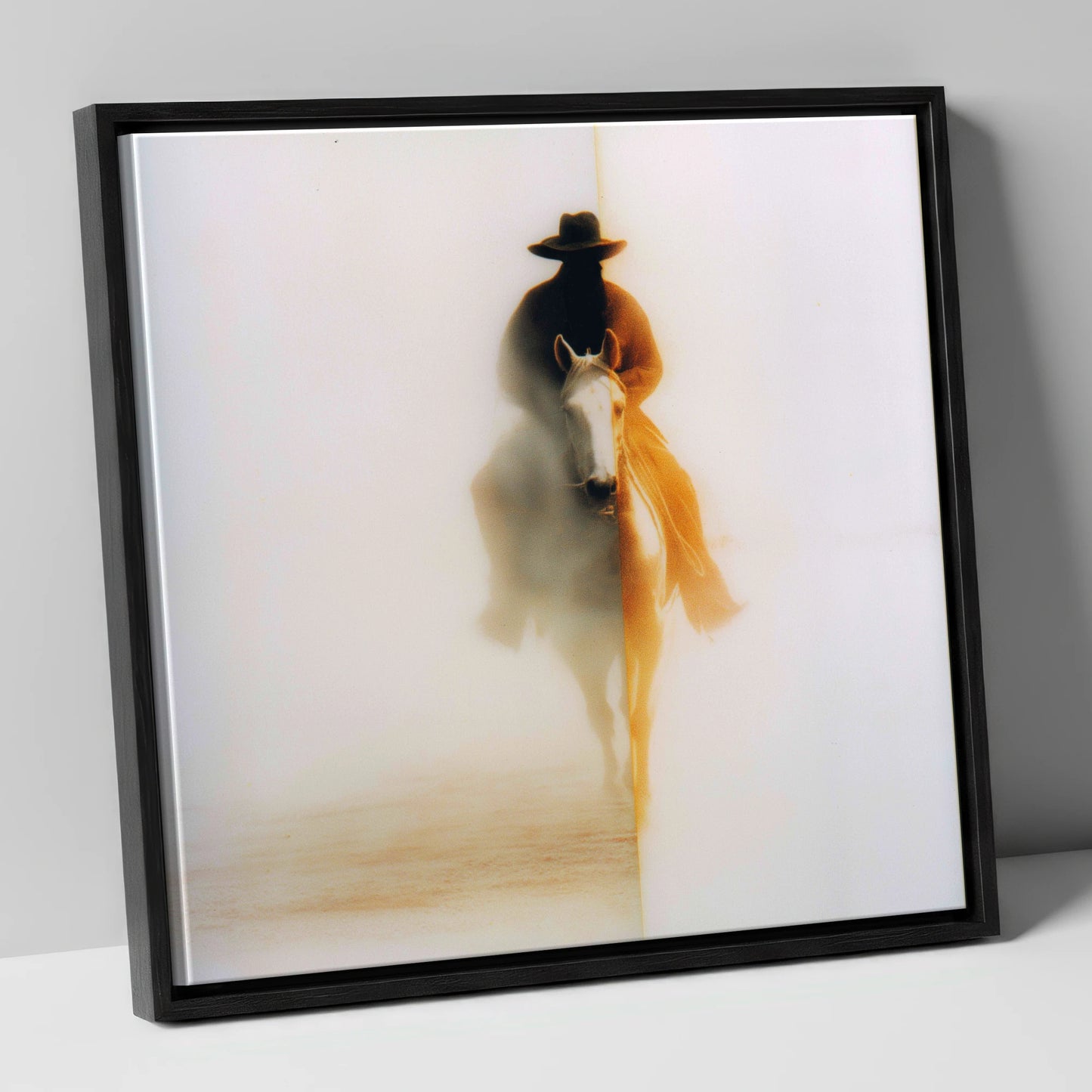 Western Mirage western horse canvas wall art in black frame