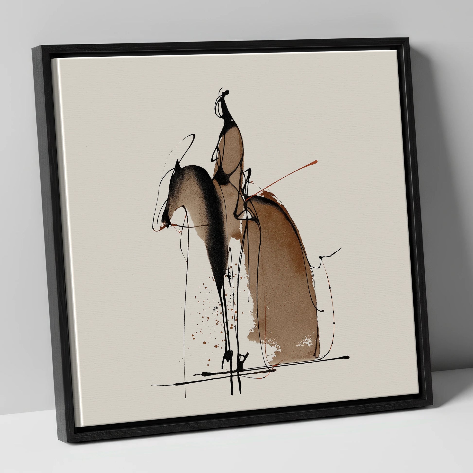 Collected Elegance dressage horse canvas wall art in black frame