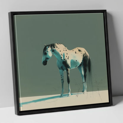 Modern Appaloosa Study horse breed canvas wall art in black frame