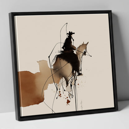 Rhythm of the West western horse canvas wall art in black frame