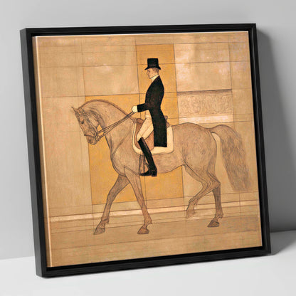 Collected Elegance dressage horse canvas wall art in black frame