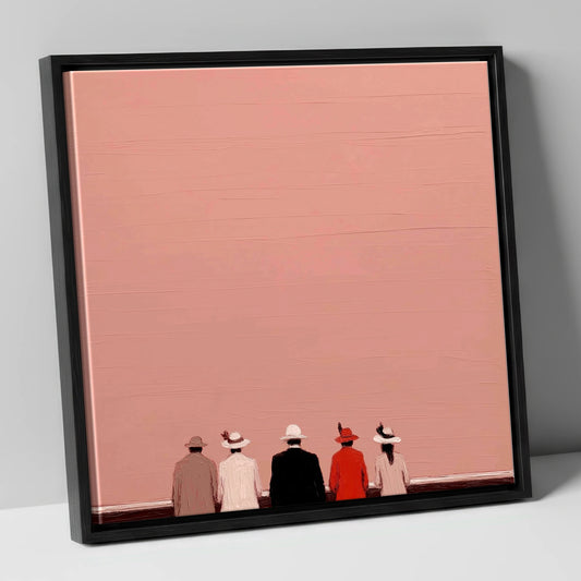 Anticipation at the Rails racing horse canvas wall art in black frame