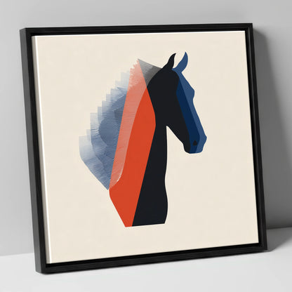 Graphic Equine Profile horse breed canvas wall art in black frame