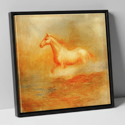 The Ethereal Canter wild horses canvas wall art in black frame