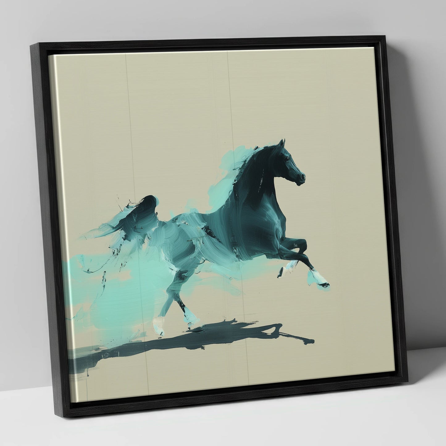 Vivid Arabian Energy horse breed canvas wall art in black frame