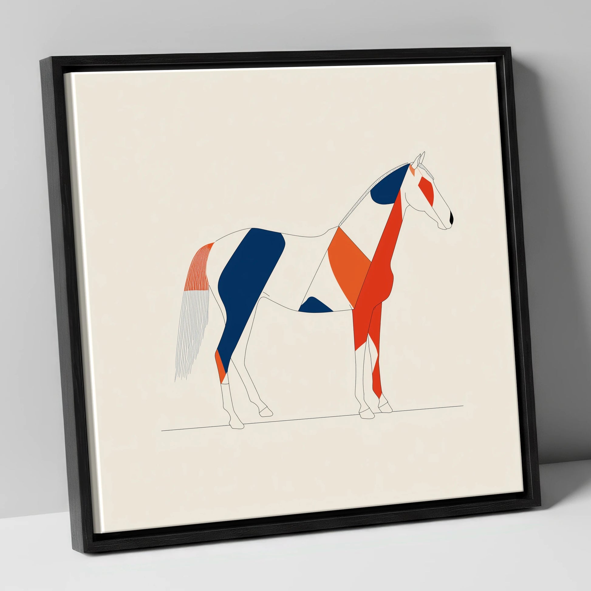 Bold Equine Profile horse breed canvas wall art in black frame