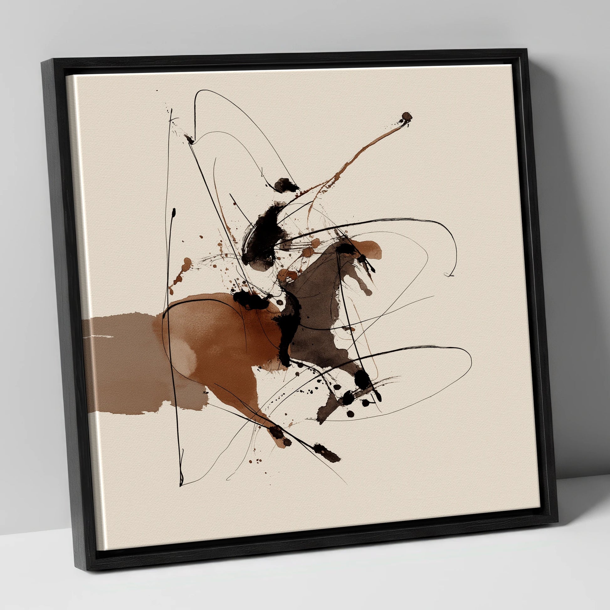 Untamed Ink Equine horse portrait canvas wall art in black frame