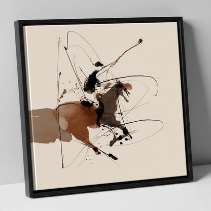 Untamed Ink Equine horse portrait canvas wall art in black frame