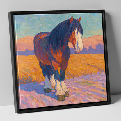 Vivid Heavy Horse horse breed canvas wall art in black frame