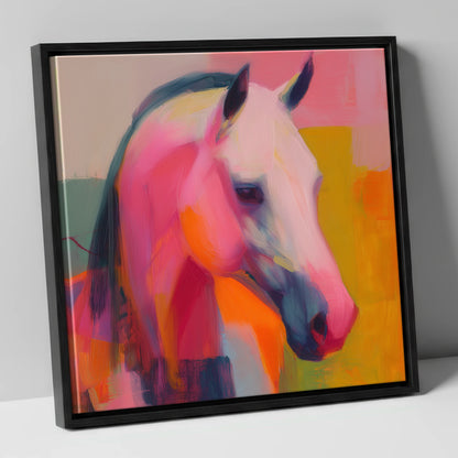 Vivid Equine Expression horse breed canvas wall art in black frame