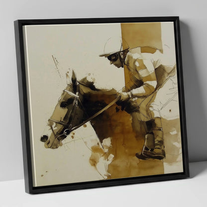 Pace in Profile racing horse canvas wall art in black frame