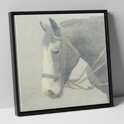 Steadfast Working Profile working horse canvas wall art in black frame