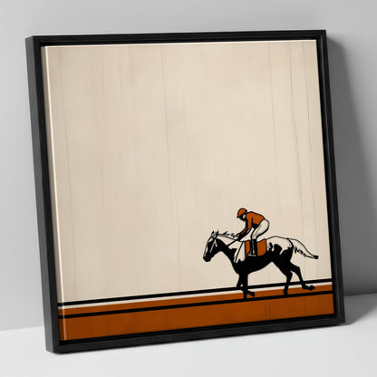 The Final Furlong racing horse canvas wall art in black frame