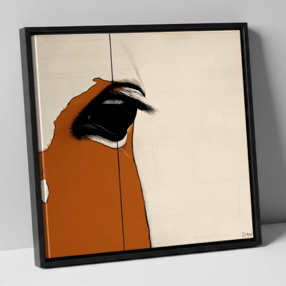 Chestnut In Focus horse portrait canvas wall art in black frame