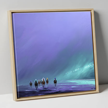 The Violet Furlong racing horse canvas wall art in natural frame