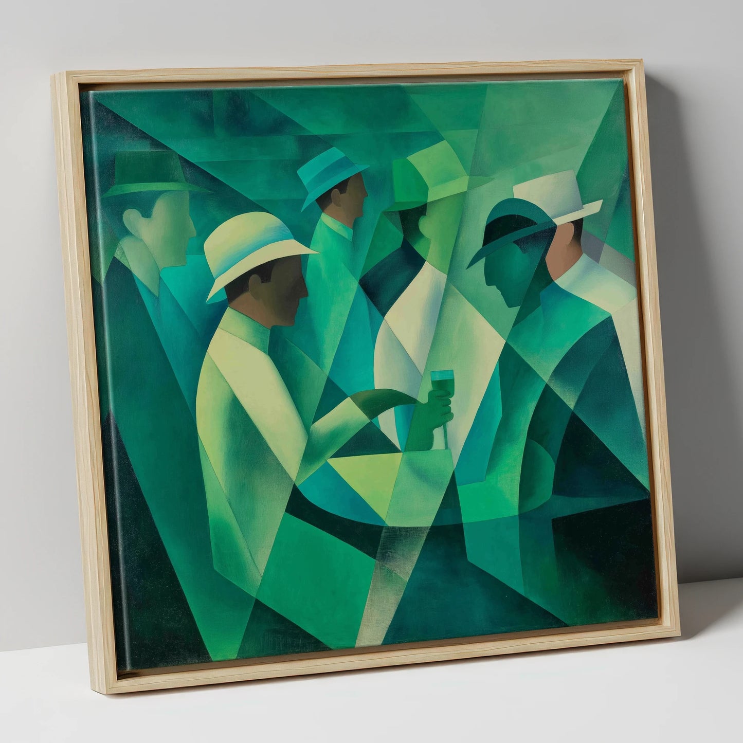 The Emerald Enclosure racing horse canvas wall art in natural frame