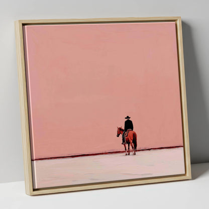 The Quiet Frontier western horse canvas wall art in natural frame