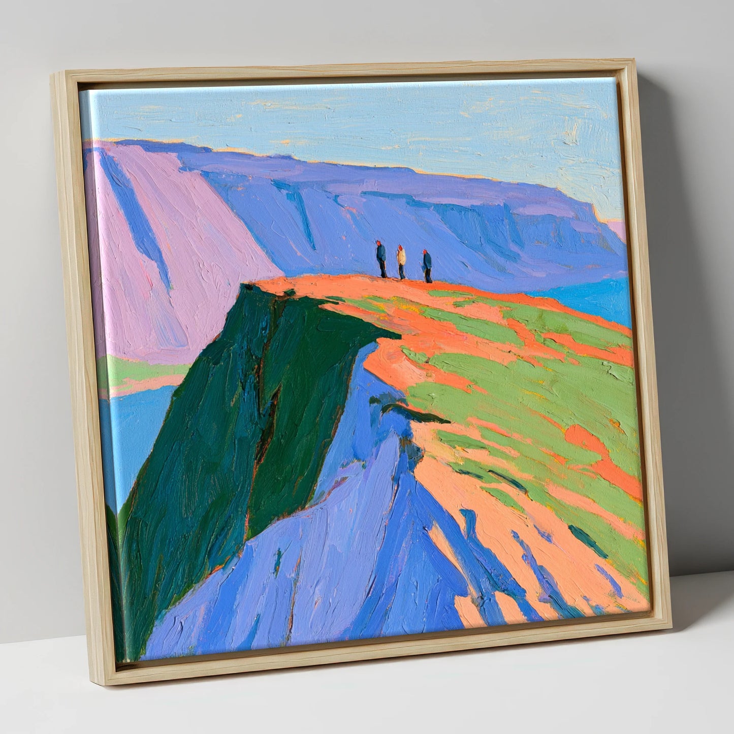 Vivid Coastal Vantage horse landscape canvas wall art in natural frame