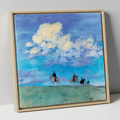 Beneath the Vast Sky horse landscape canvas wall art in natural frame