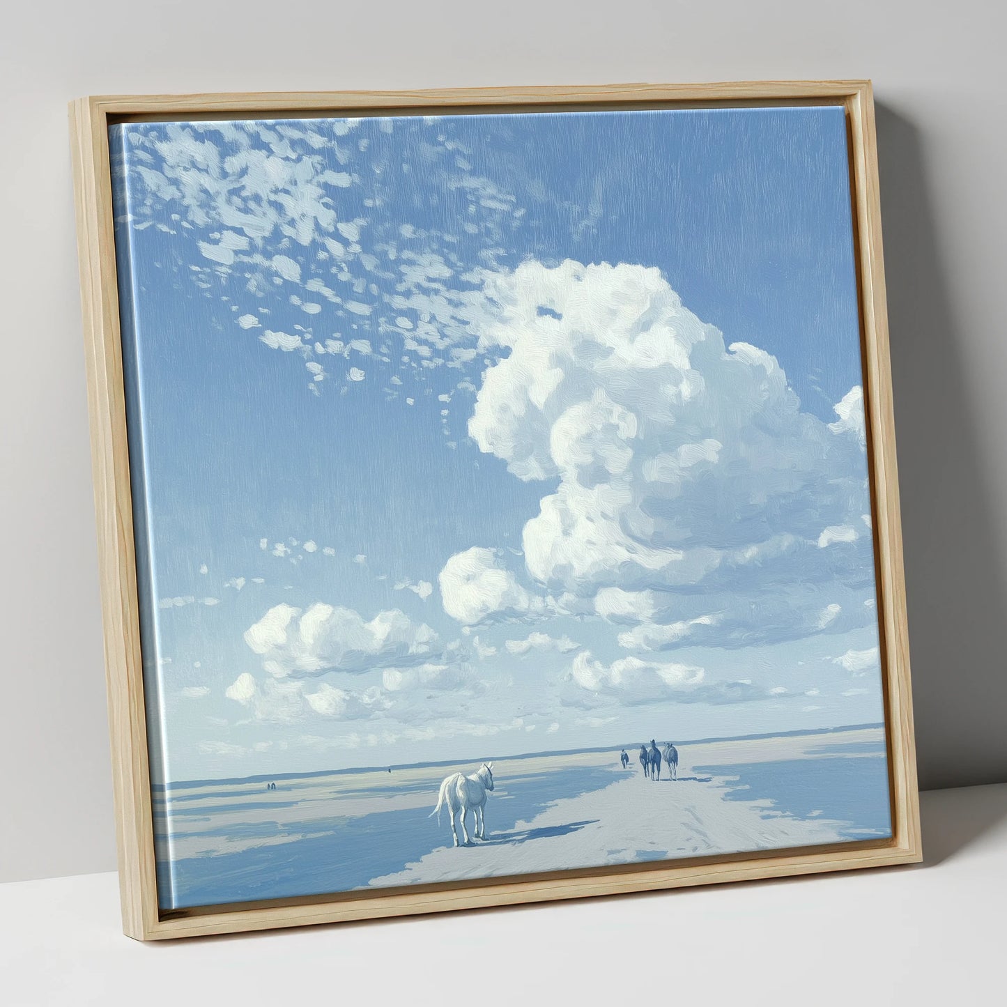 Beneath Endless Skies horse landscape canvas wall art in natural frame