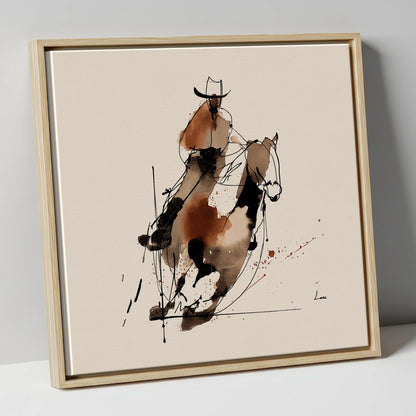 Western Momentum western horse canvas wall art in natural frame