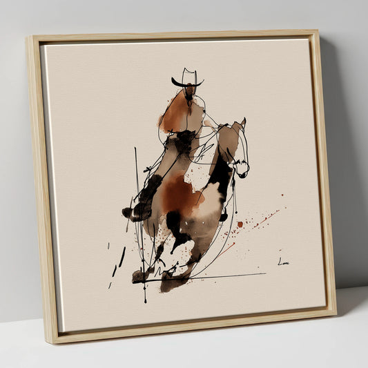 Western Momentum western horse canvas wall art in natural frame