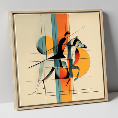 Structured Stride racing horse canvas wall art in natural frame