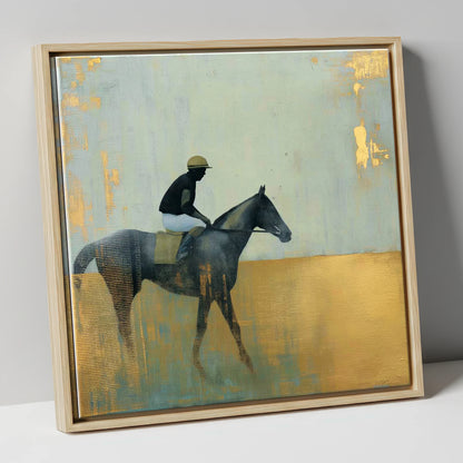 The Gilded Thoroughbred racing horse canvas wall art in natural frame