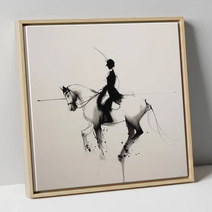 Ethereal Dressage Harmony dressage horse canvas wall art in natural frame