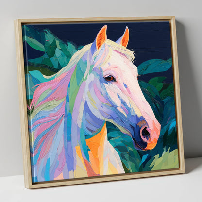 Prismatic Equine Spirit horse breed canvas wall art in natural frame