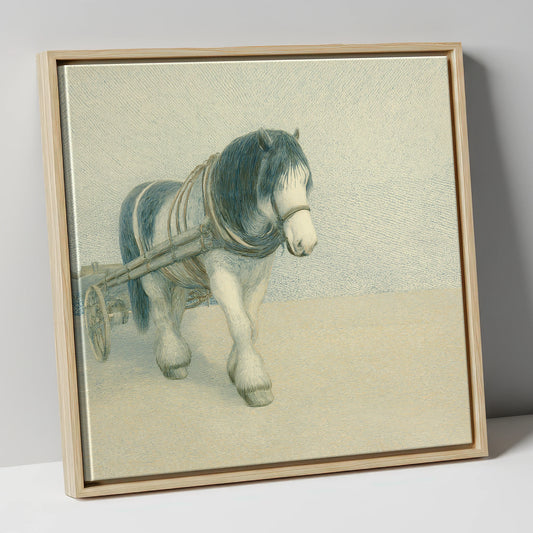 Rhythm Of The Draught working horse canvas wall art in natural frame