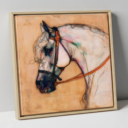 The Iberian Soul horse breed canvas wall art in natural frame
