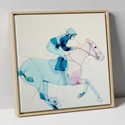 Ethereal Racing Form racing horse canvas wall art in natural frame