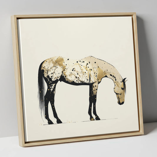 Gilded Appaloosa Elegance horse breed canvas wall art in natural frame